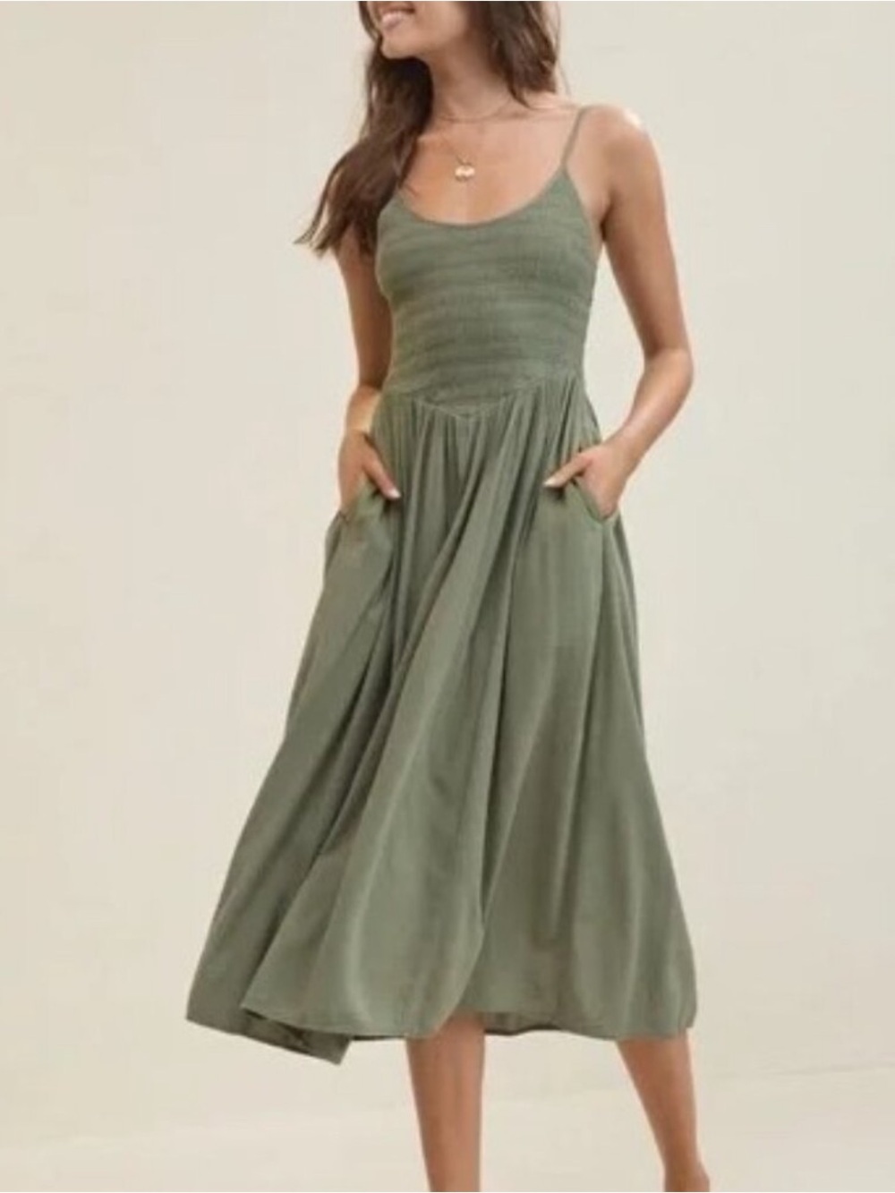 Aerie XS At The Barre Midi Dress in Olive